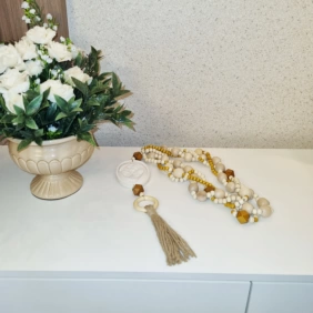 Colar de mesa Sagrada Família em madeira