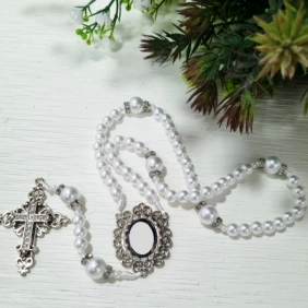 Terço Pérola personalizado com foto