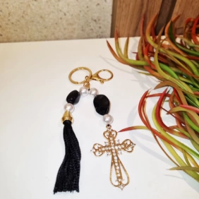 Chaveiro Religioso Crucifixo Strass