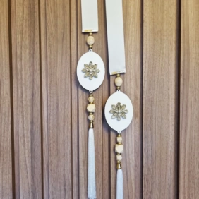 Escapulário de Porta Religioso Espírito Santo off-white