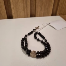 Pulseira terço preta e prata São Bento