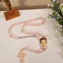 Terço Infantil com nome rosa