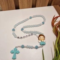 Terço infantil com nome verde